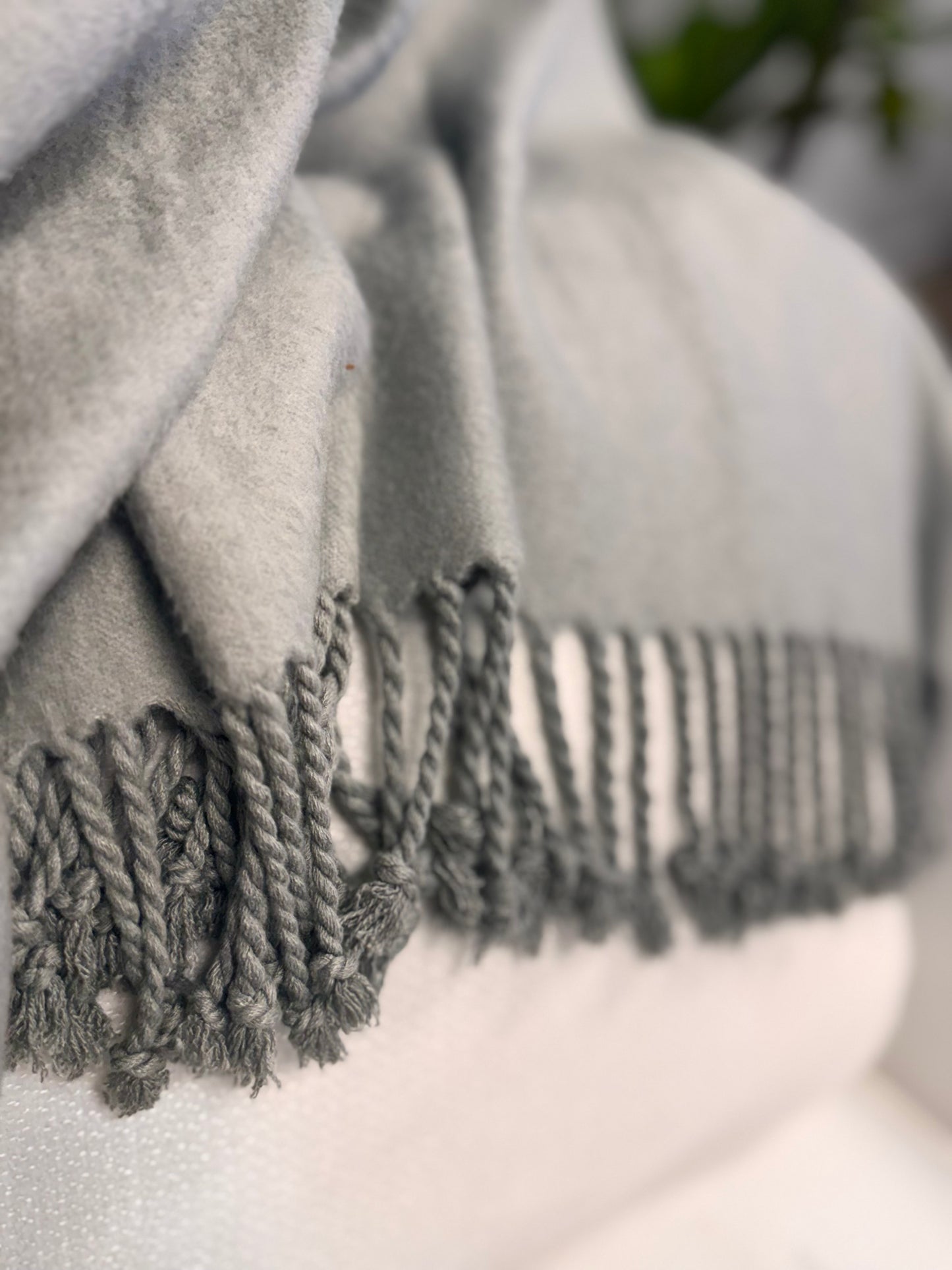 Sage Bamboo Tassel Throw
