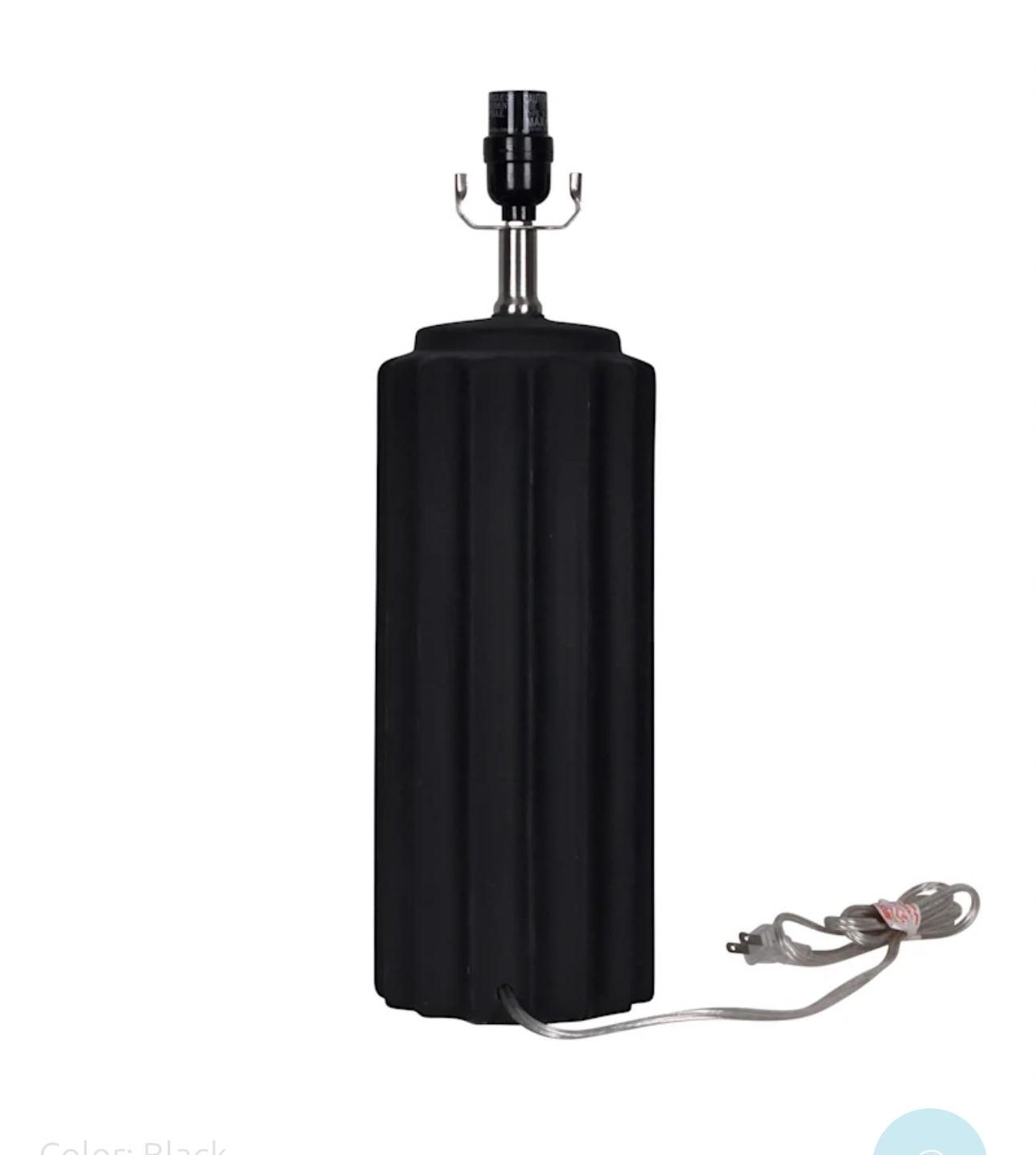 Matte Black Scalloped Table lamp(set of 2) Open Box