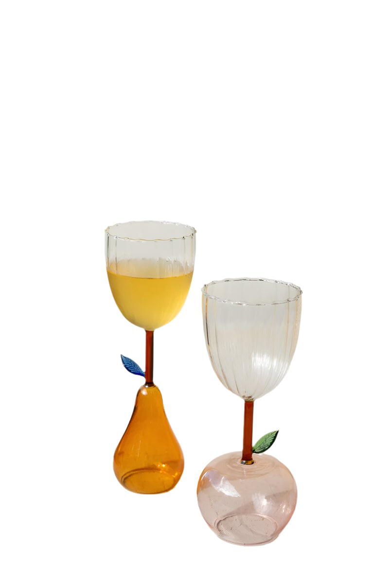Wine Glass with Apple Base
