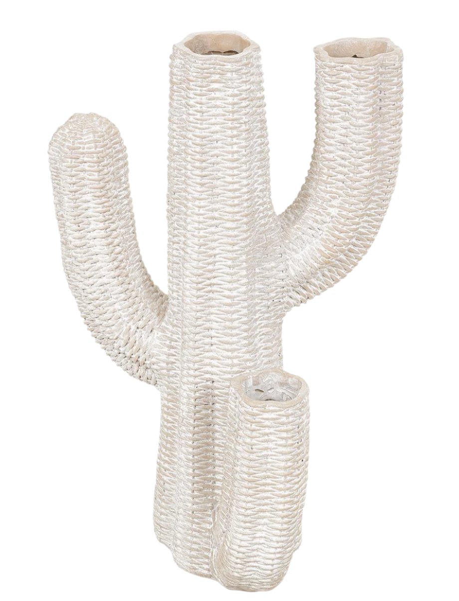 Cream Resin Cactus Planter