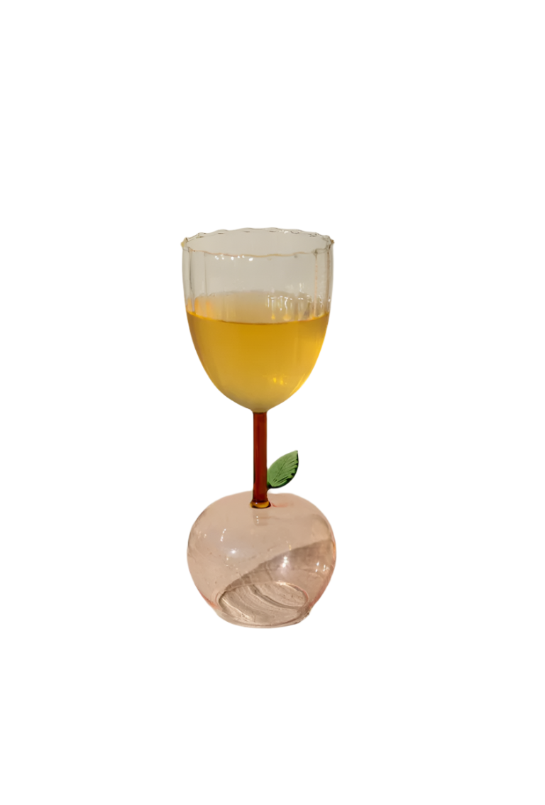 Wine Glass with Apple Base