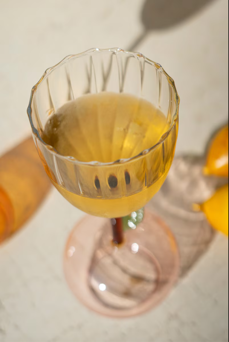 Wine Glass with Apple Base