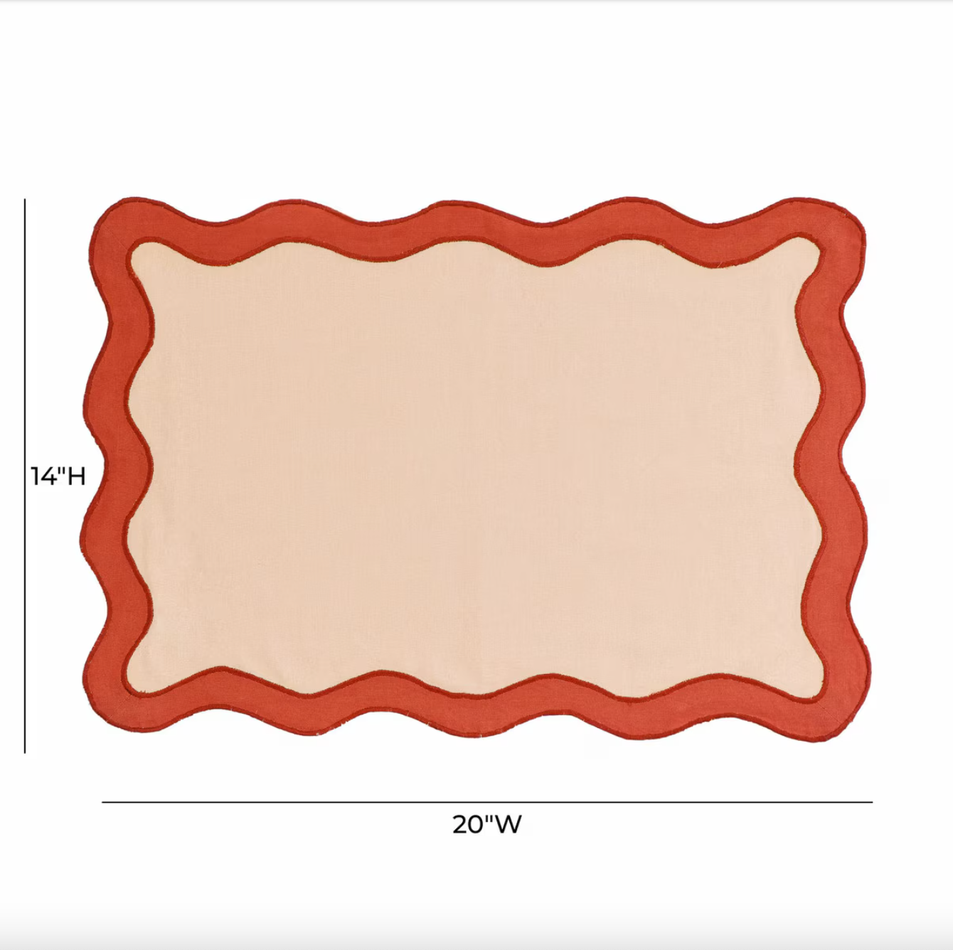 Scalloped Edge Rust and Orange Placemat- Set of 4