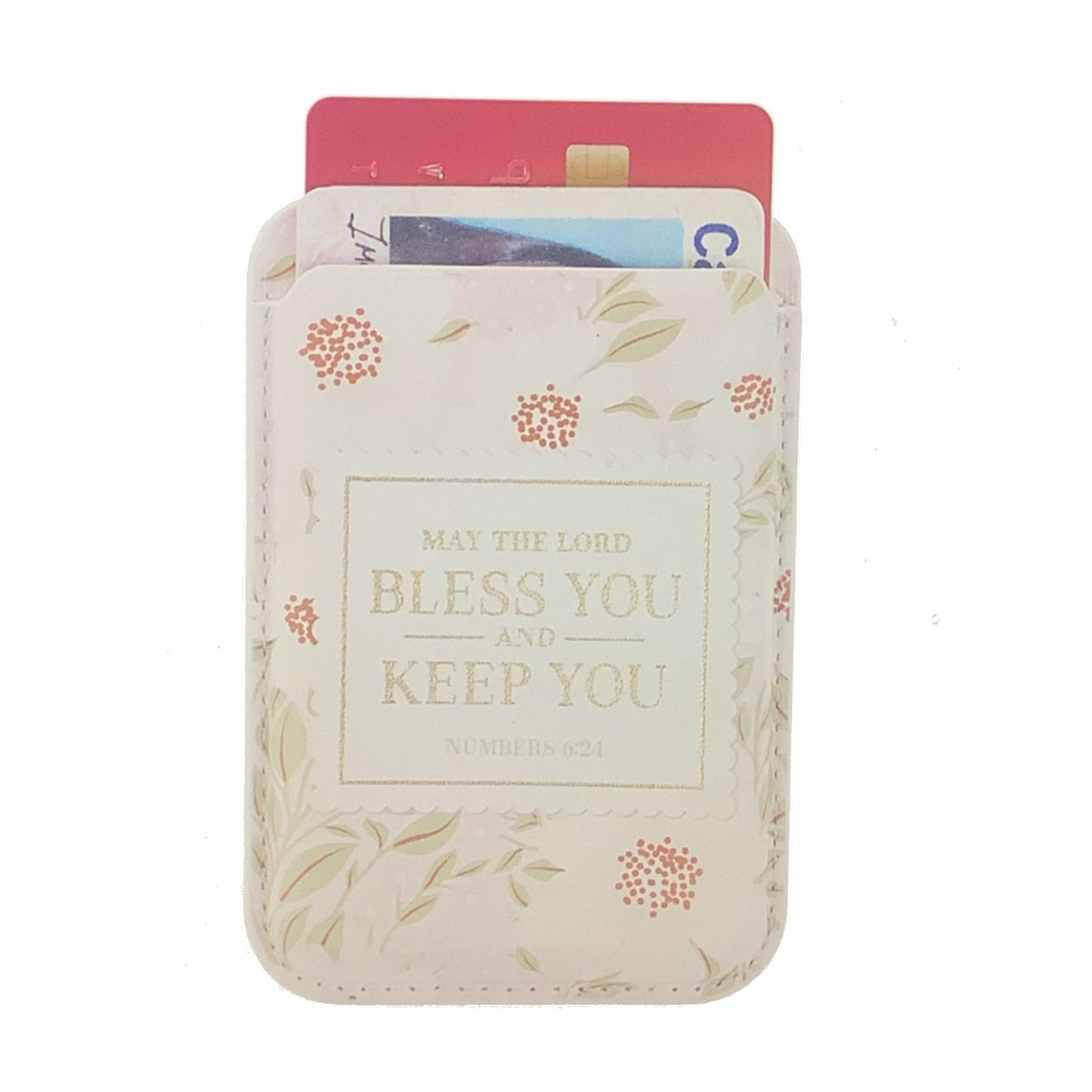 Floral phone case with motivational text on a white background