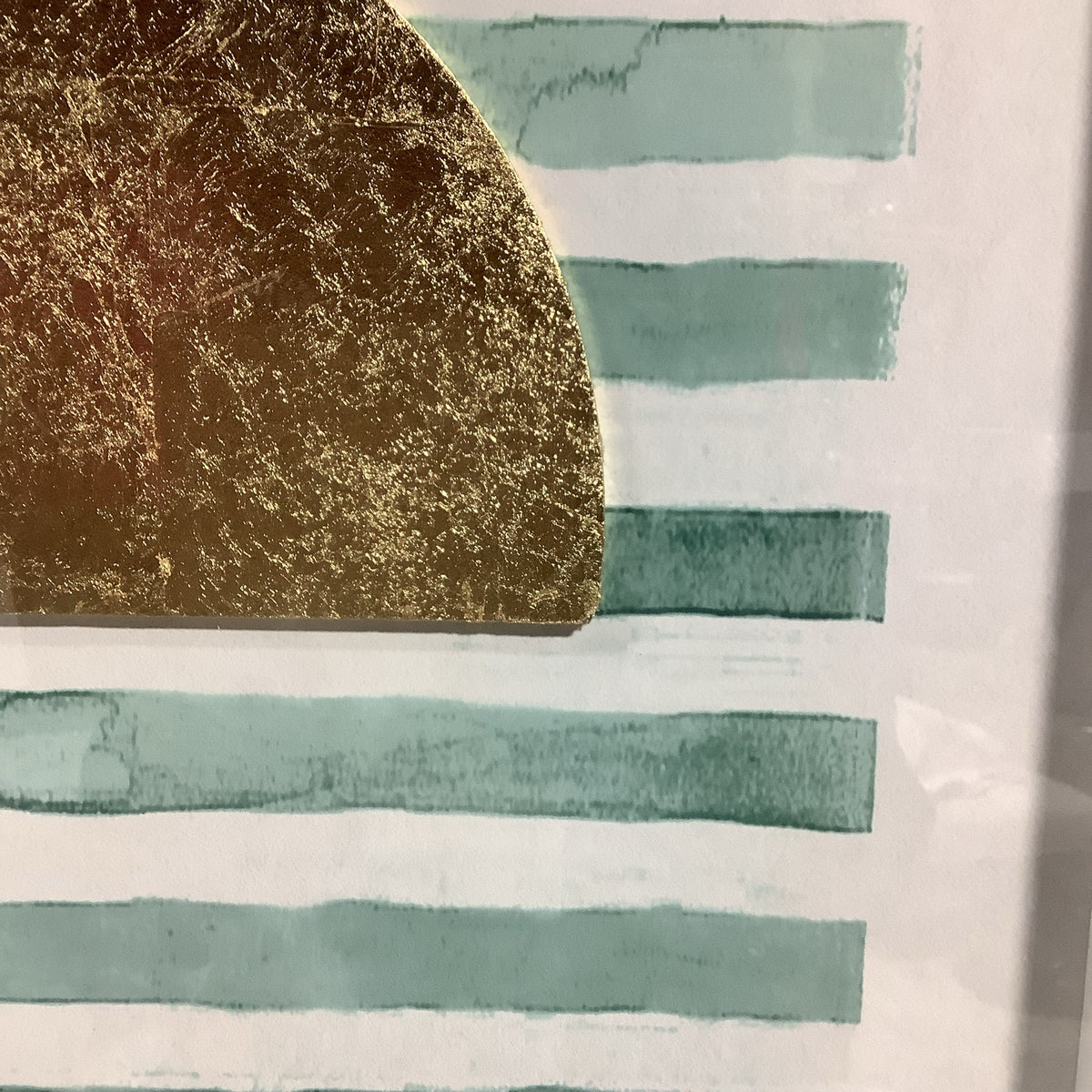 Green and Gold Striped Artwork