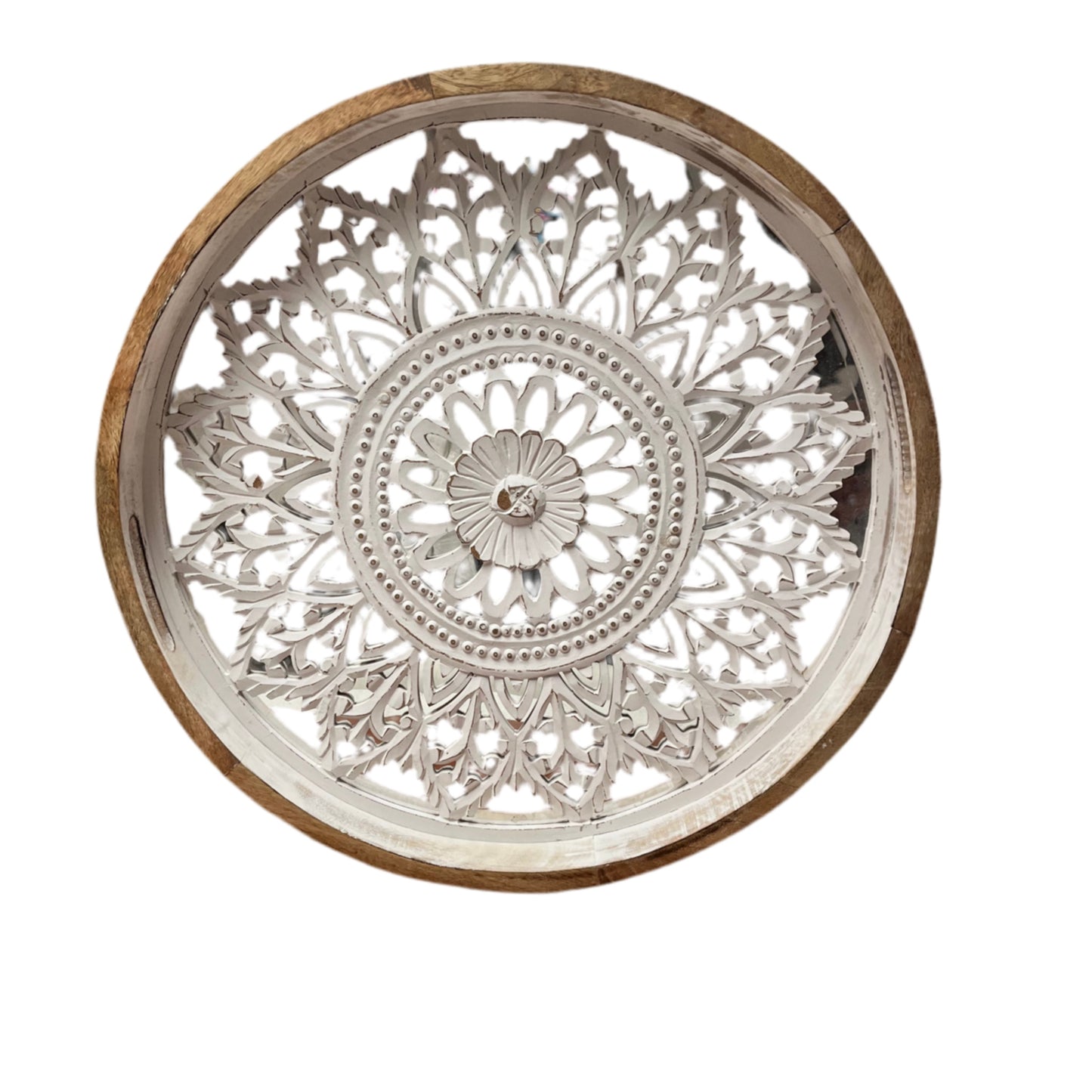 Carved Wooden Table Tray –OPEN BOX