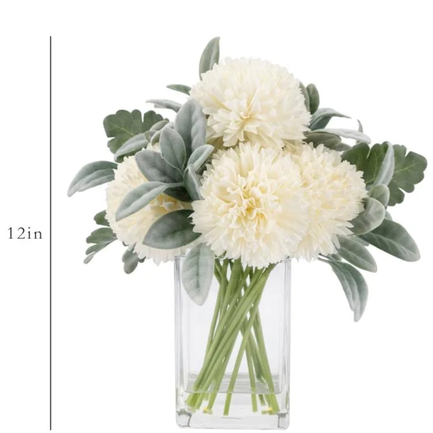 Faux Mum Floral in Glass Vase