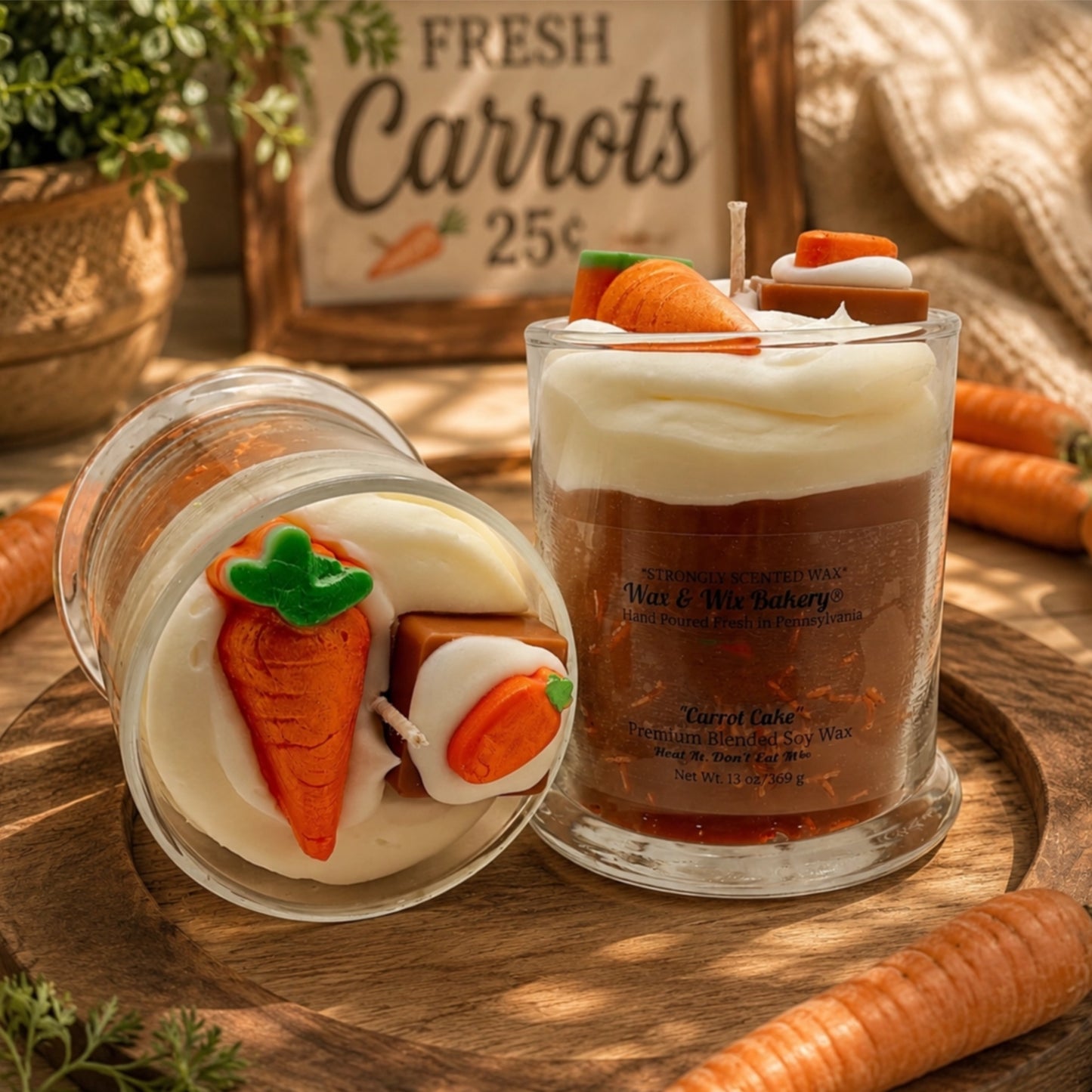 Carrot Cake Candle. 13 oz. Large Soy Dessert Candle