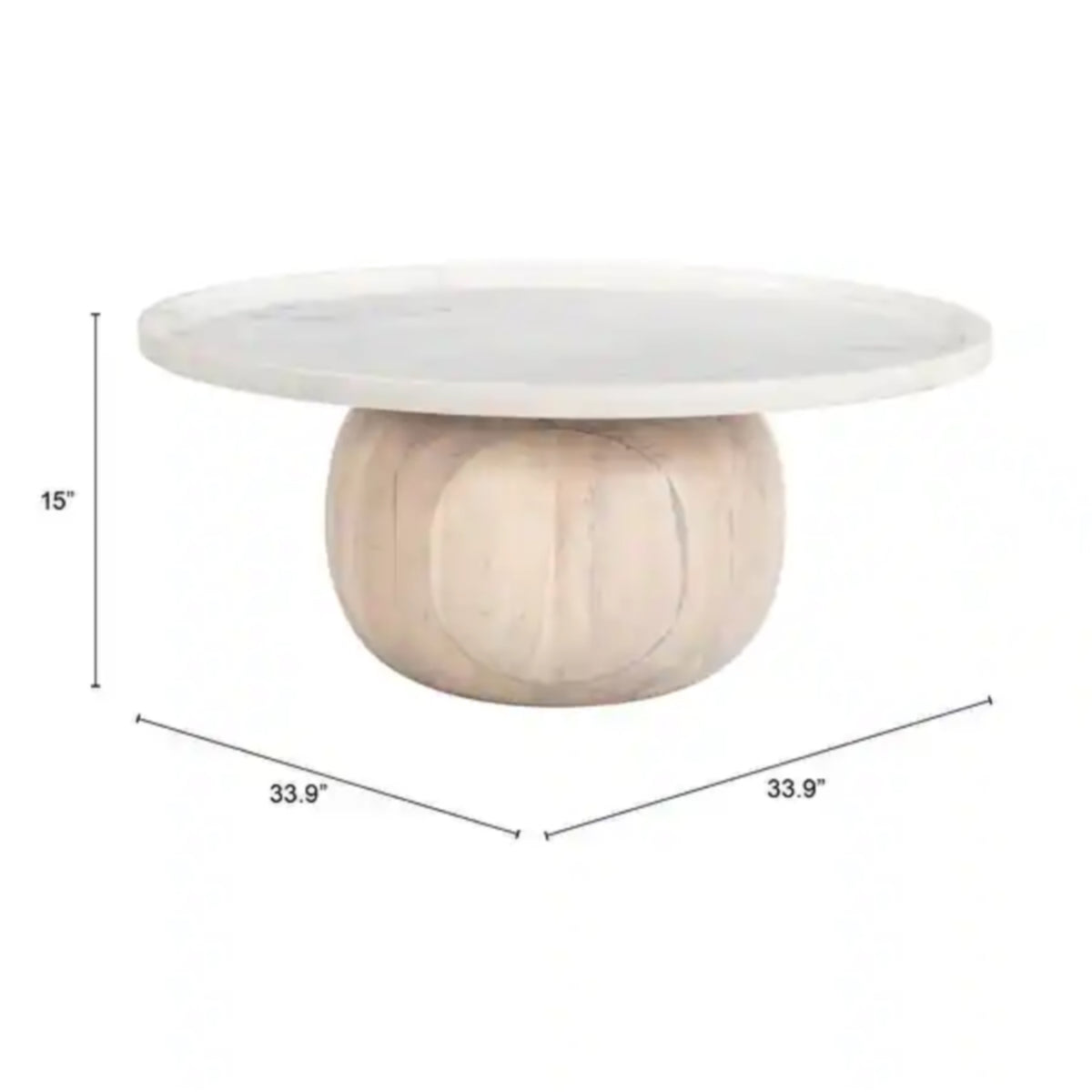 Savona Coffee Table White & Natural