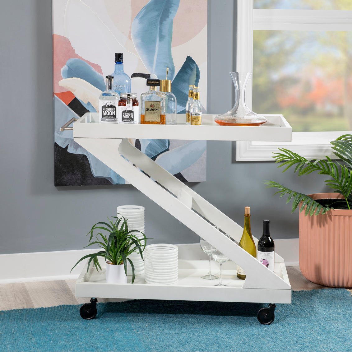 Z BAR CART WHITE - Local Pick Up Only