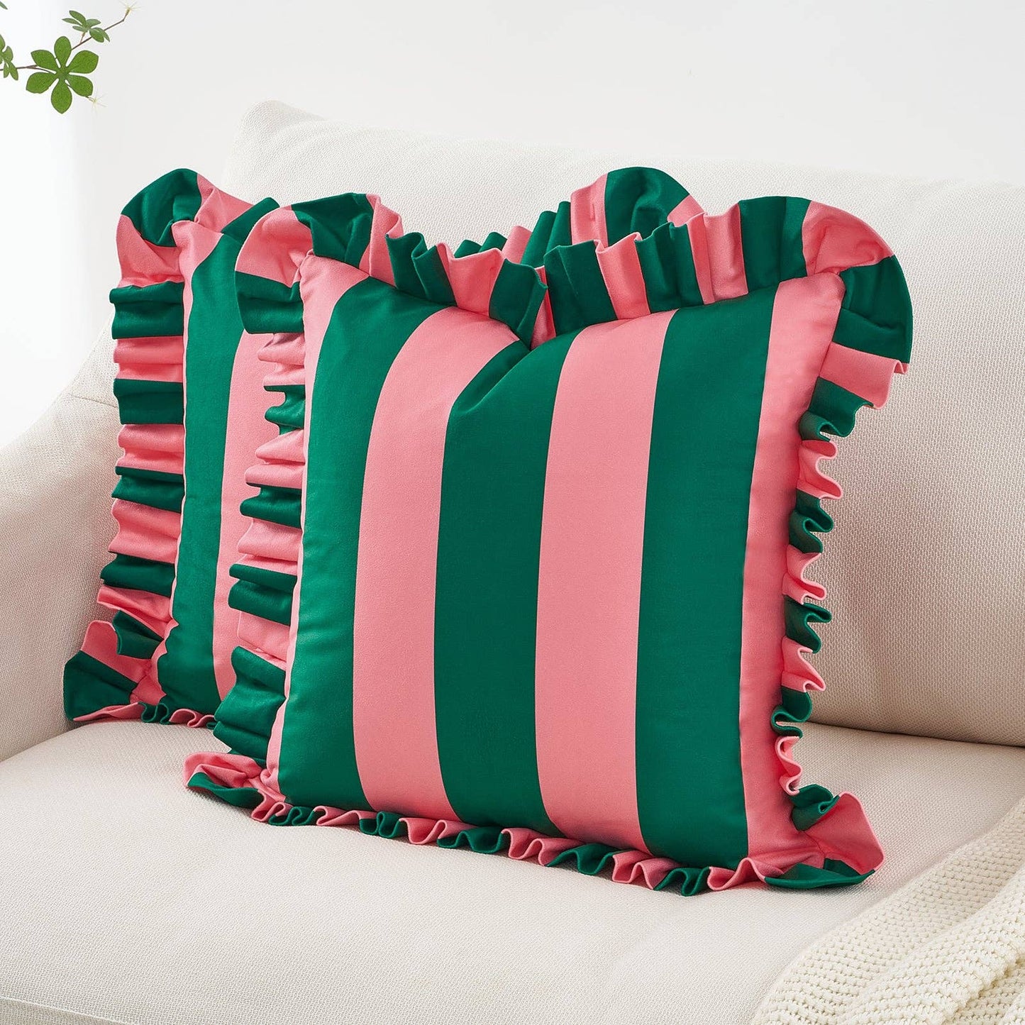 Quetzal Pink/Dark Teal Outdoor Pillow Covers- 16"x16"