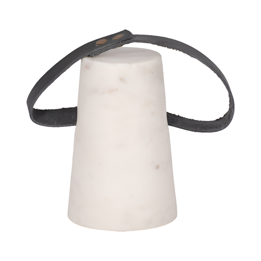 5" Marble Doorstop With Leather Handle