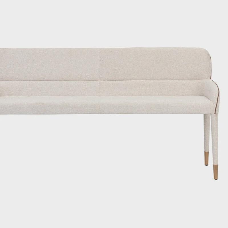 banquette modern white Belfast Oatmeal fabric