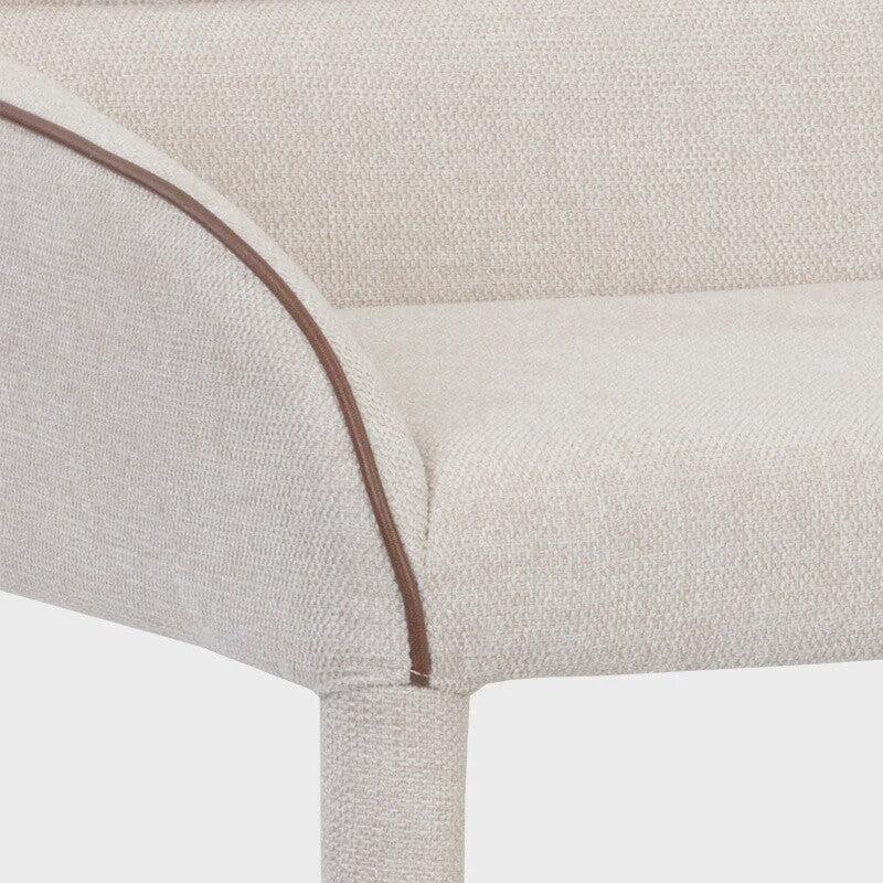 banquette modern white Belfast Oatmeal fabric