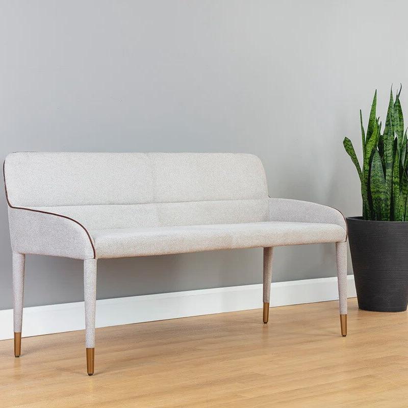 banquette modern white Belfast Oatmeal fabric