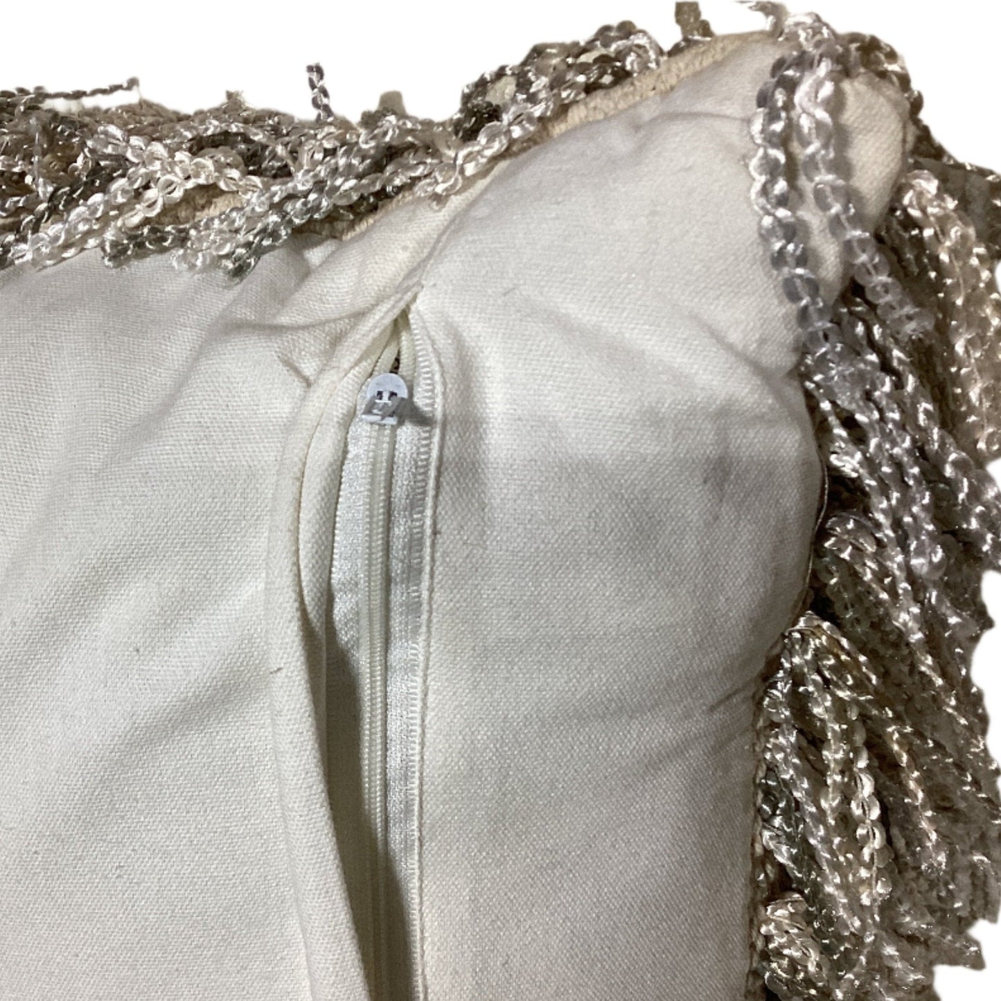 decorative pillow with fringe close up