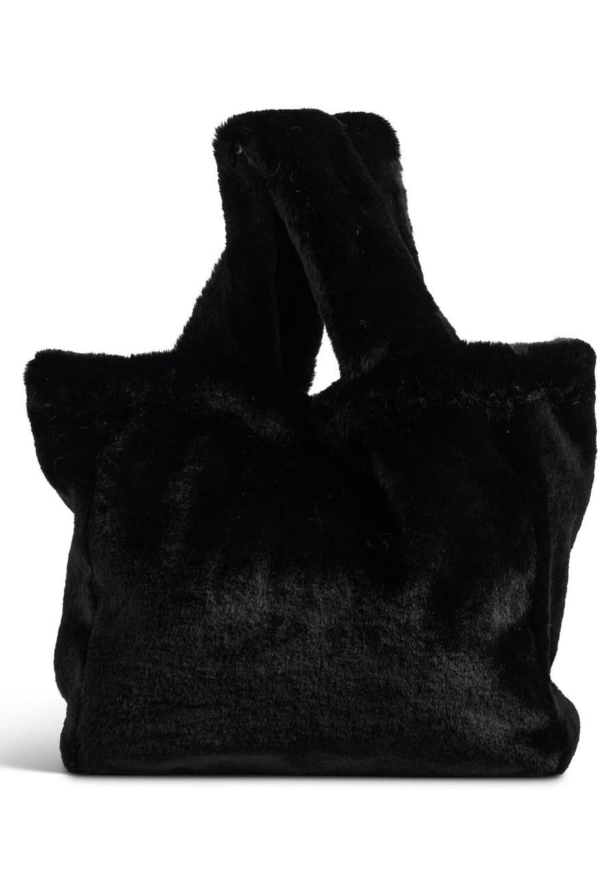 Black Faux Fur Le Mink Tote