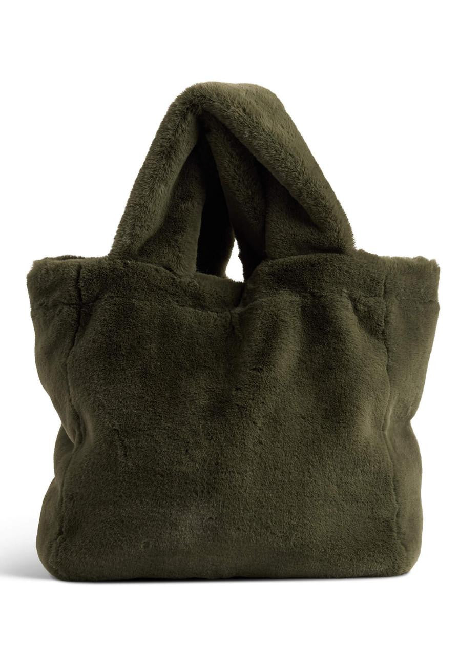 Black Faux Fur Le Mink Tote