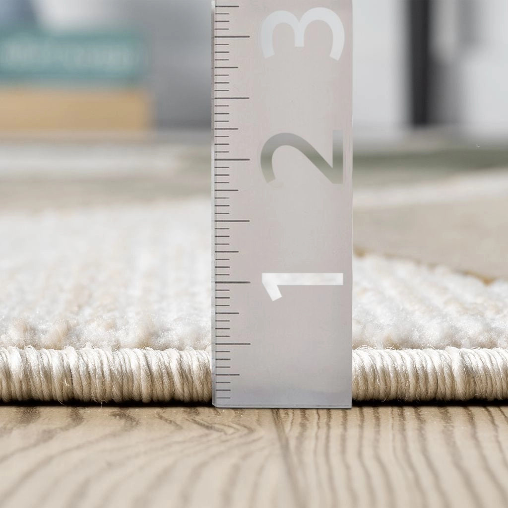 Cozy Modern Cream Grey Area Rug- 6'x9'