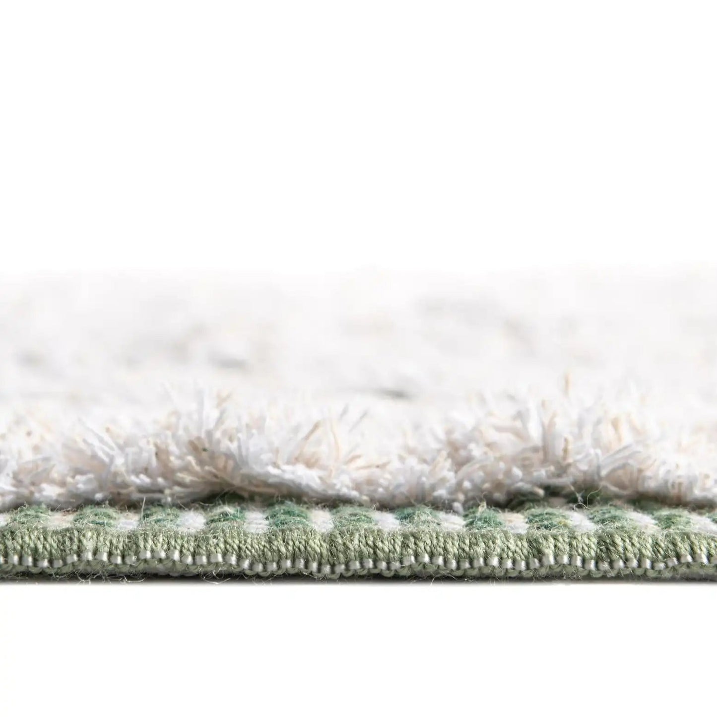 green and white area rug