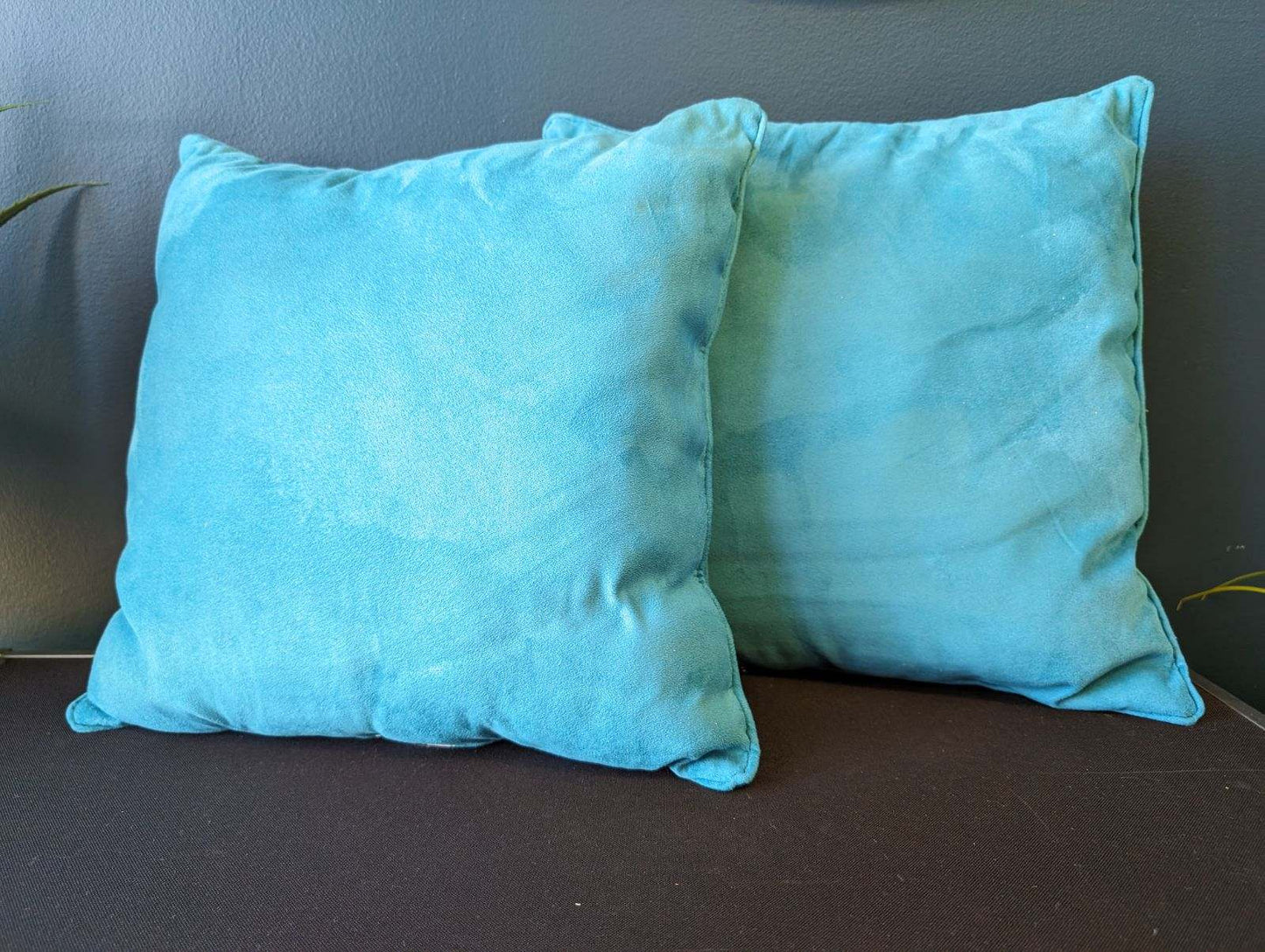 Teal accent pillow