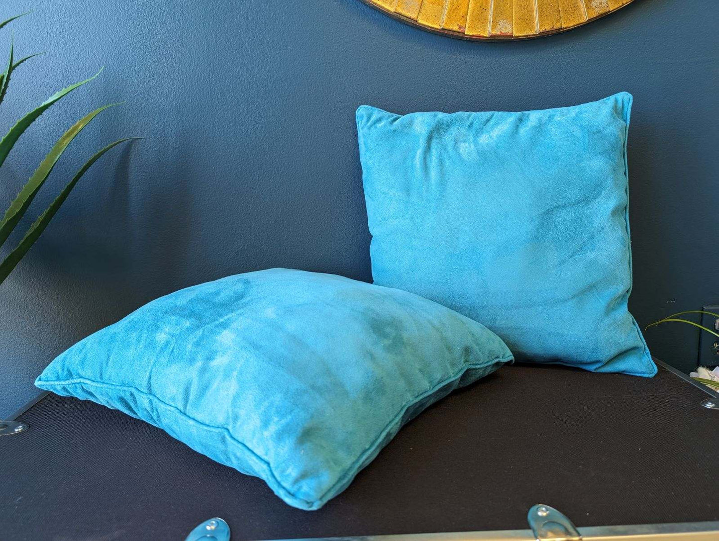 Teal accent pillow