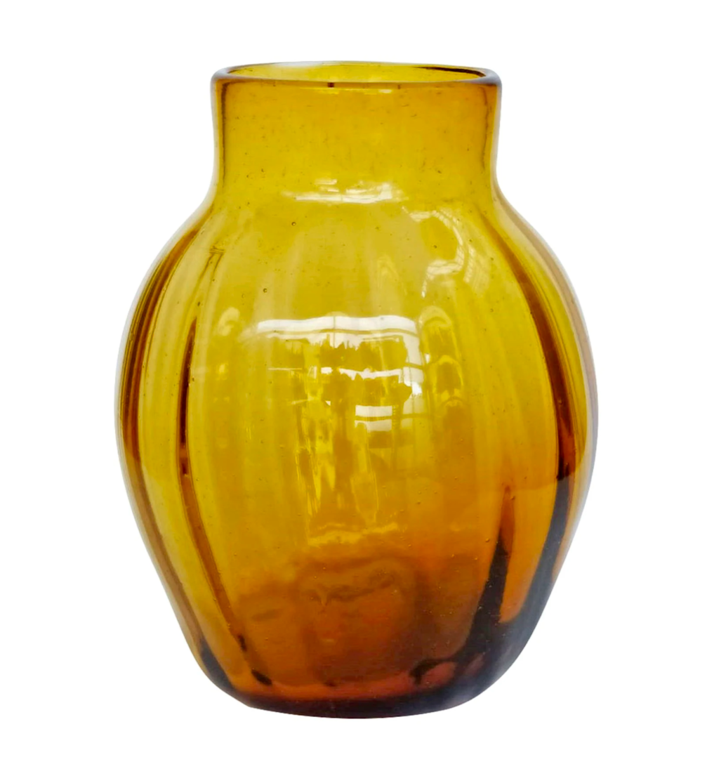 Honeybloom Amber Glass Vase