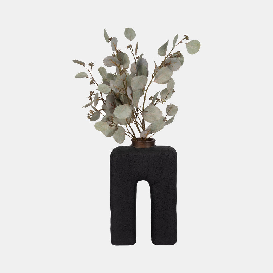 Black Ecomix Abstract Decorative Vase 15"