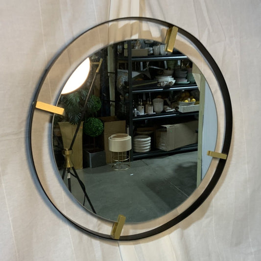 Round metal framed mirror*OPEN BOX at
