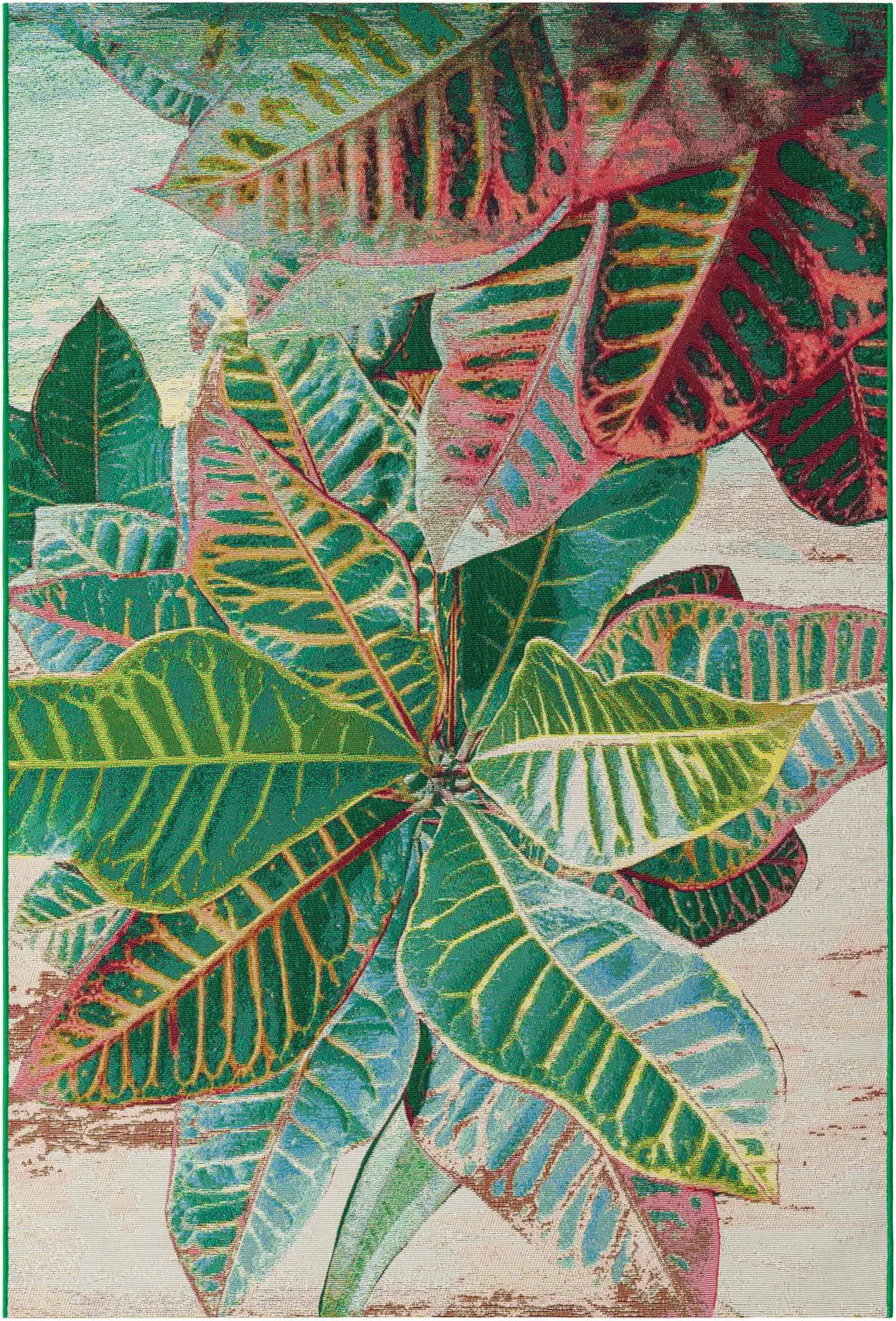 Multi 5' 3 x 8' Outdoor Botanical Rectangle Rug