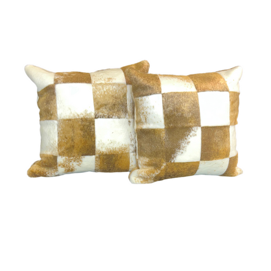 Faux Fur CowHide Pillow-SET OF TWO