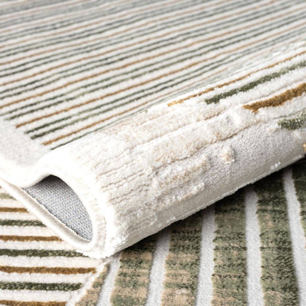 Ivy Mid-Century Green Arch Area Rug- 8'11" x 12'