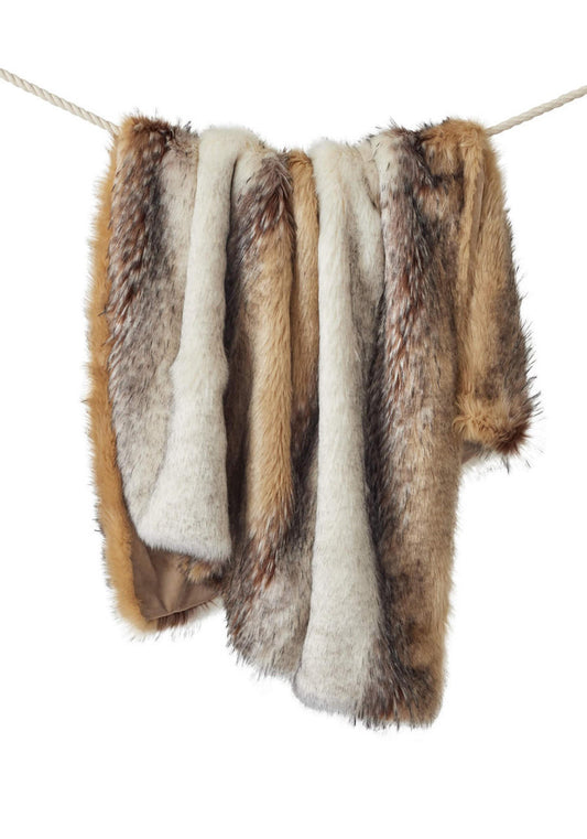 Limited Edition Arctic Wolf Faux Fur Throws 60"x72"