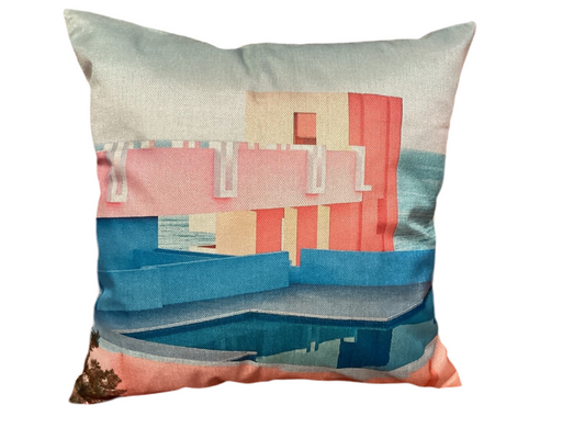 Poolside Abstract Pillow Cover (18”x18”)-OPEN BOX