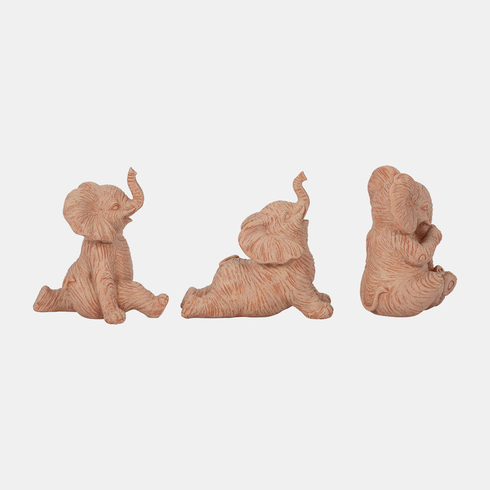 Stone Look Yoga Elephants - 6"