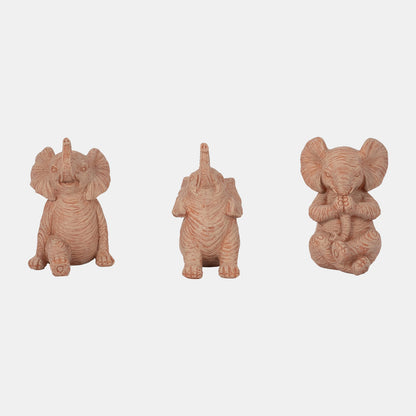 Stone Look Yoga Elephants - 6"