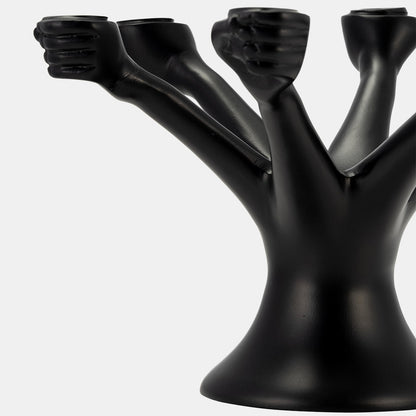 Hands Holding Taper Candelabra