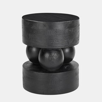 Wood, 20"3- Orbs Accent Table, Black-DROP SHIP