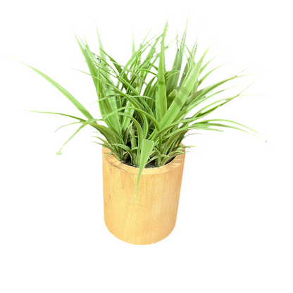 Faux Succulent in Wood Planter