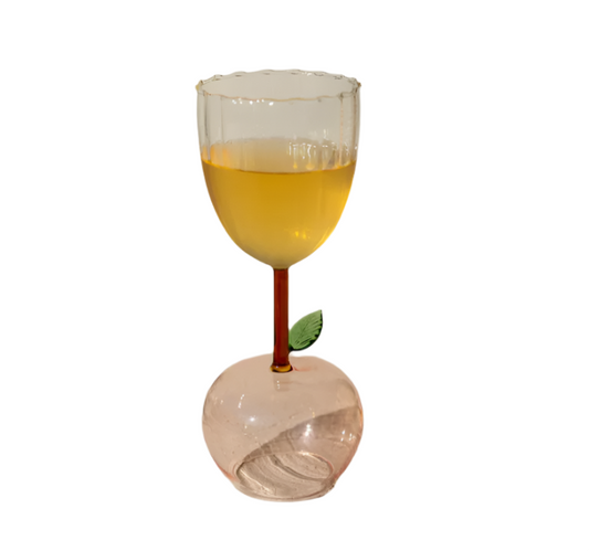 Wine Glass with Apple Base