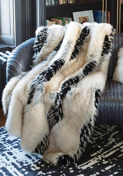 Limited Edition Ivory Fox Faux Fur Throws 60"x60"