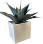 White Planter w/ Faux Plant-Open Box