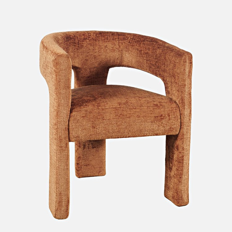 gwen stool modern with polyester upholstering in rust