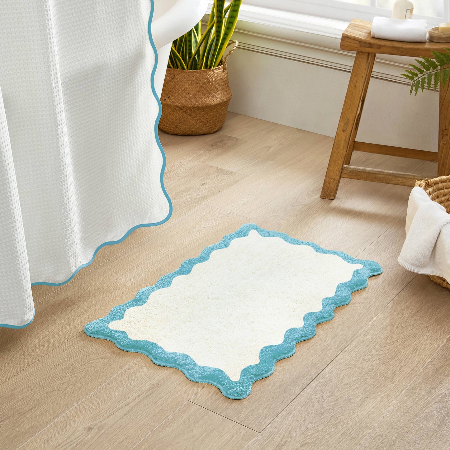 Wave Bath Mat (Sky Blue)-16"x24"