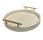 Textured Tray W/Gold Handles