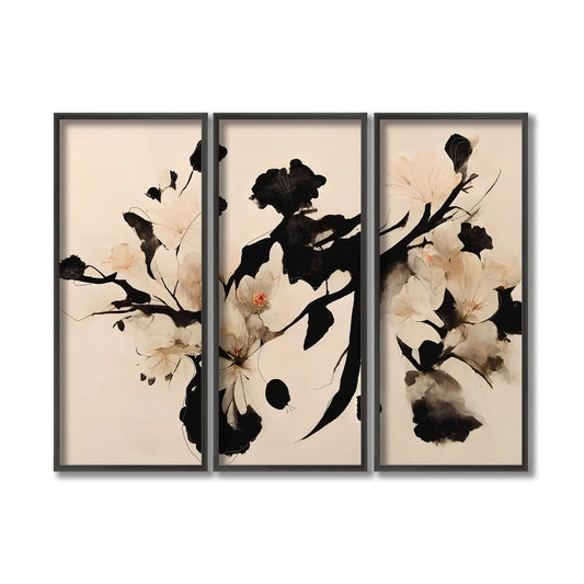 Cherry Blossom Branch Framed 3-Piece Wall Art Set