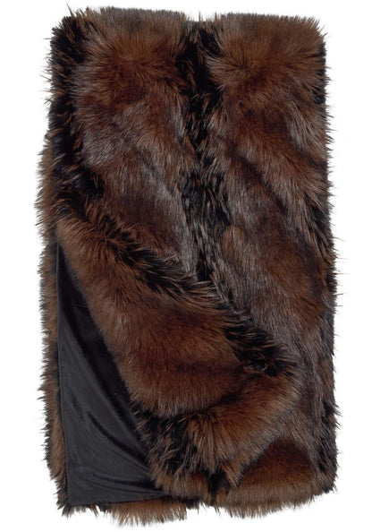 Limited Edition Chocolate Fox Faux Fur Throws 60"X72"