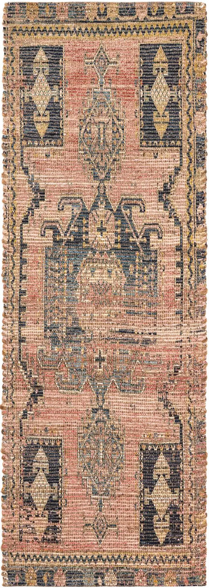 Antique Red Chenille Jute Rectangle Rug