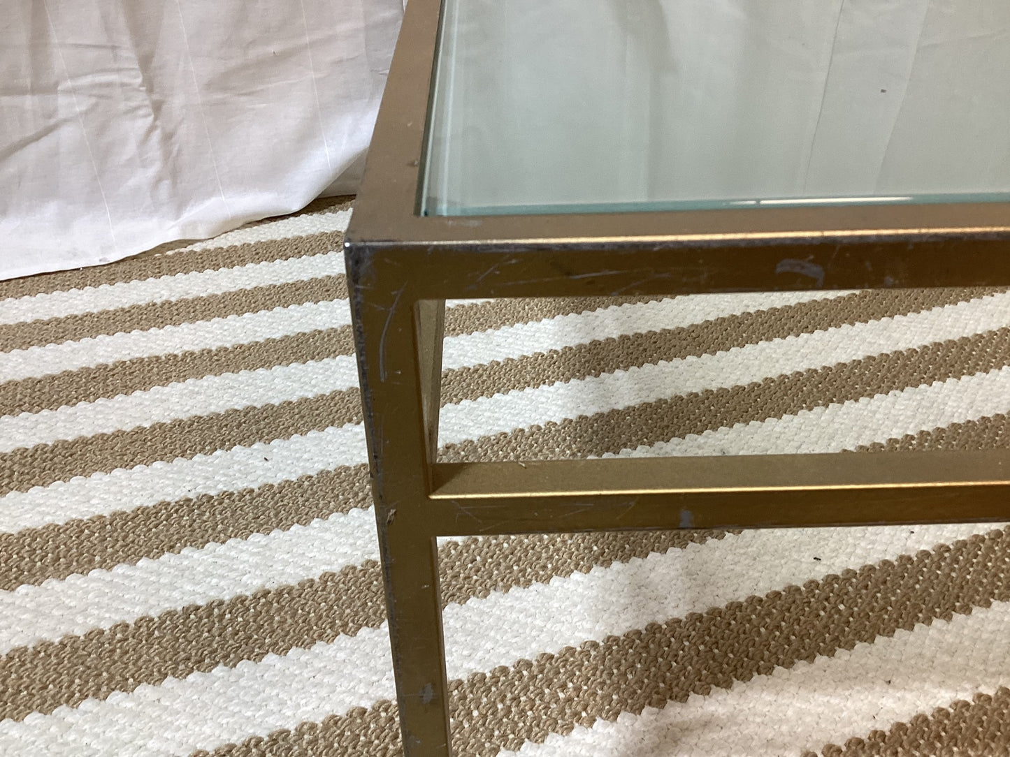 36” sq Frosted glass coffee table - Local Pick Up Only