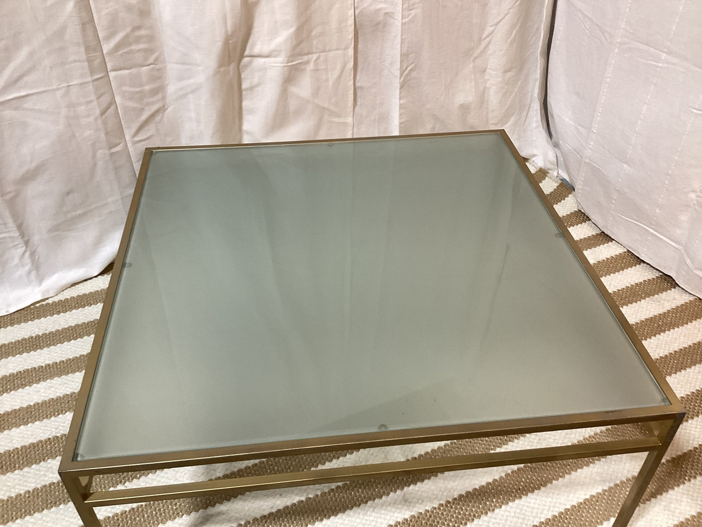 36” sq Frosted glass coffee table - Local Pick Up Only